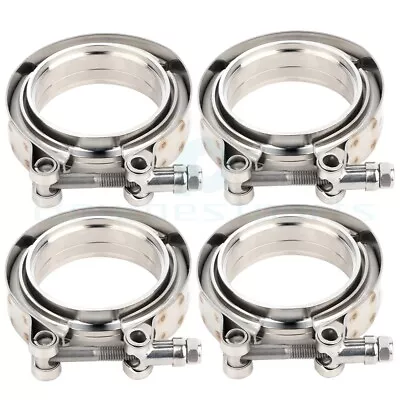 4 X 2.75  Universal Zinc Plated Iron V-Band Turbo Pipe Exhaust Flange Clamp • $39.59