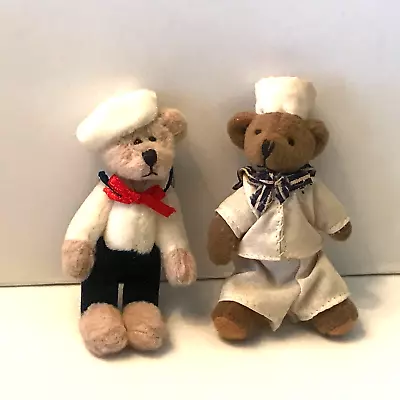 Vintage Springford 4  Miniature Bear Plush Lot Of 2 Sailor Chef • $16.98