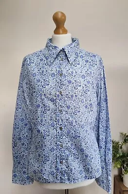 Linen Lawn Size 14 Liberty Print Shirtt Floral Cotton • £19.99