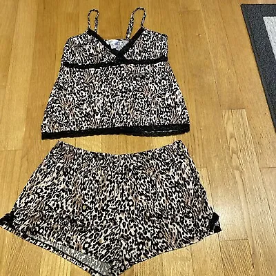 Marilyn Monroe Intimates 2 PC Pajama Short Set Leopard Print Sleepwear Size XL • $10