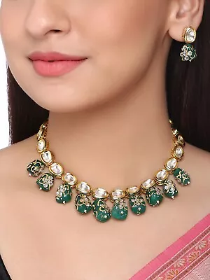 Indian Bollywood Wedding Gold Plated Pearl Bridal Choker Necklace Kundan Jewelry • $28.34