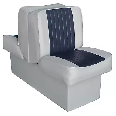 Boat Seat Back To Back Ski Lounge Marine Vinyl Cushion Chair Fishing Grey-Navy • $279.95