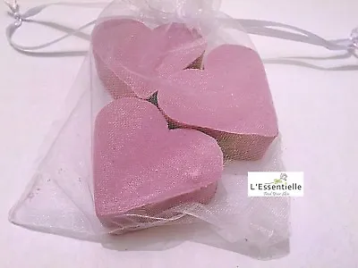 3 Heart Shaped Hand Soaps All Natural SLS PARABEN FREE LAVENDER Perfect Gifts • £1.52