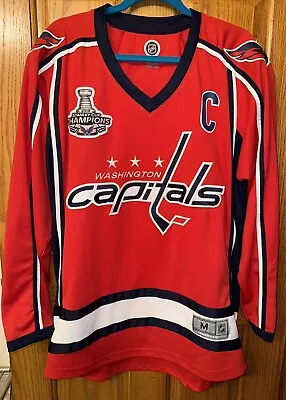 Washington Capitals MEDIUM Alex Ovechkin 2018 Stanley Cup Champions NHL Jersey • $99