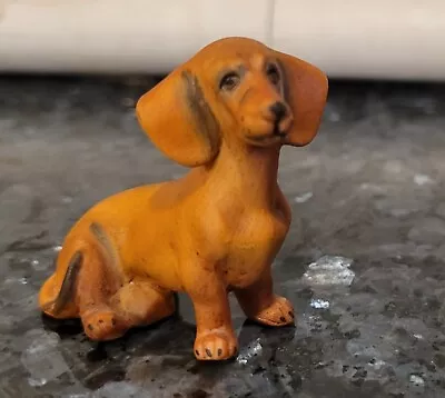 Dachshund Dog Ceramic Figurine Pet Vintage Dollhouse Miniature~ So Cute! • $6