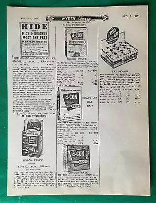 1957-1959 Wyeth Hardware Catalog Pg ~ VTG D-Con ~ Victor Mouse Rat Traps • $4.49