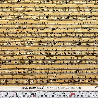 Merry Medley Sandy Gervais For Moda Music Notes Cotton Fabric By The HALF YARD • $6