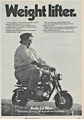  Print AD Sales Advertisement Art Poster 1971 Arctic Minibikes  Weight Lifter  • $8.88