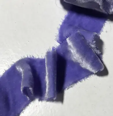 Hand Dyed Iris Purple Silk Velvet Ribbon ( 4 Widths To Choose From) • $2.66