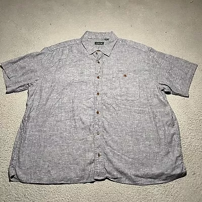 Orvis Short Sleeve Button Shirt Mens 2XL Blue Gray Hemp Blend Lightweight • $21.90