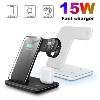$20.99 • Buy Wireless Charger Dock Charging Station 3 In 1 For IPhone 13 Pro Max Apple Watch