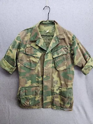 Poplin USMC Military Camouflage Coat Men Small Slant 1969 Jungle Vietnam Ripstop • $88.87