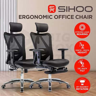 SIHOO M18 Ergonomics Office Chair Adjustable Headrests Lumbar Support Arm Rest • $329