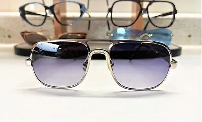 Vintage 70s Mens Double Bridged Sunglasses With Custom Made Gray Gradient Lenses • $29.99