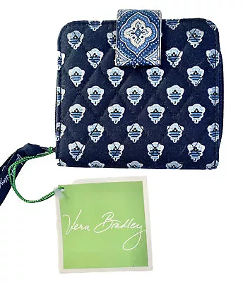 Vera Bradley Mini Clip And Zip Wallet Pouch Nantucket Navy NWT • $21.90