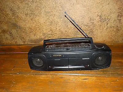 15889 Vintage Magnavox Stereo Dual Cassette Player Boombox ~ High Speed Dubbing • $54.99