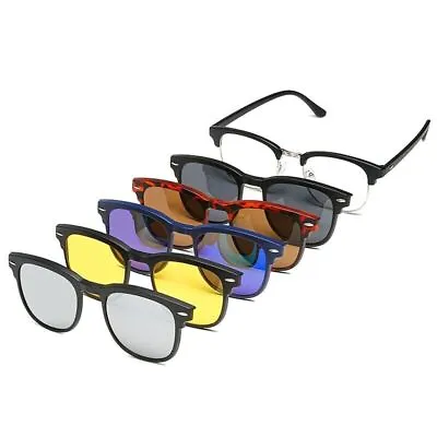 24 Style 5 Pack Sunglasses Magnetic Clip-on Lens + Eyeglass Frames I • $17.99