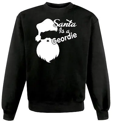 Adults Santa Is A Geordie Newcastle Tyneside Black Festive Christmas Jumper • £21.95