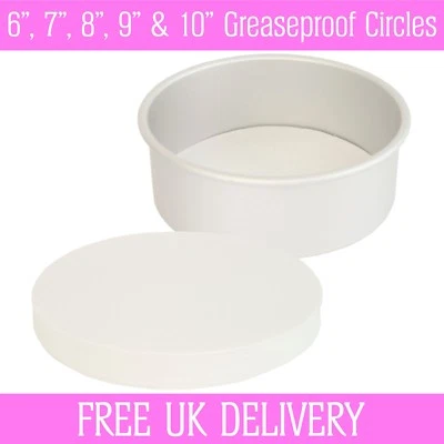 £3.90 • Buy Greaseproof Circles 6 , 7 , 8 , 9  & 10  Inch Round Baking Paper Tin Pan Liners