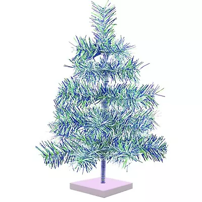 Shiny Blue And Matte White Firework Tinsel Christmas Tree Stand Included • $54.99