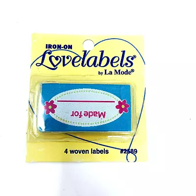 $8 • Buy Vintage Woven Washable Clothing Love Labels:  Made For ___” Personalized Iron On