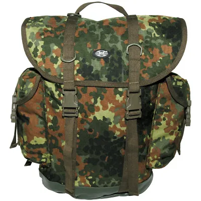 German Army Rucksack Bw Mountain Backpack Hiking Travel Cordura Flecktarn Camo • £63.95