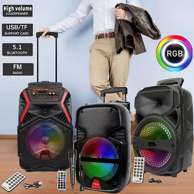 8  3000W Portable Bluetooth Speaker Subwoofer Heavy Bass Sound System Party +Mic • $44.99