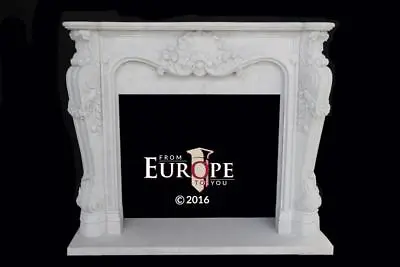 French Style Carrara Hand Carved Marble Estate Fireplace Mantel - Mbf046 • $3500