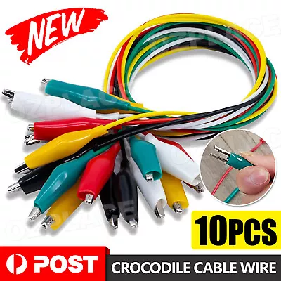 10PCS Electrical Alligator Clips Test Lead Jumper Wire Crocodile Cable Wire 50CM • $4.95