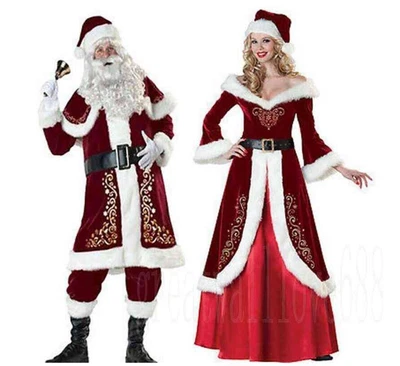 £17.99 • Buy Santa Claus Costume Father  Christmas Suit Mens Adult Fancy Dress Up Xmas Outfit