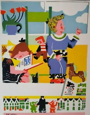 Piet Worm Art Print Children Horse Toy Book Vintage M B Z Amsterdam Holland 1951 • £100.90