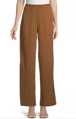 Vince Crinkled Wide Leg High Waist Pants In Teakwood Large • $14.99