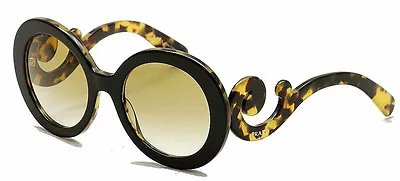 $399.95 • Buy RARE New PRADA Minimal Baroque Black Medium Havana Sunglasses SPR 27N NAI-9S1