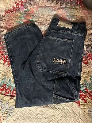 Vintage South Pole Baggy Jeans Men's Size 36 RN82628 Wide Loose Grunge Blue • $39.99