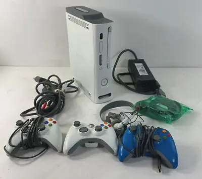 $1 • Buy Microsoft Xbox 360 White Console Bundle Controller Cables HDD 60 GB PARTS