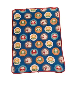 Nintendo Super Mario Brothers Mushroom Video Game Fleece Blanket 37x48 • $12.50