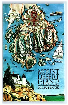 Postcard Mount Desert Island & Acadia National Park  Maine  A22 • $2.99