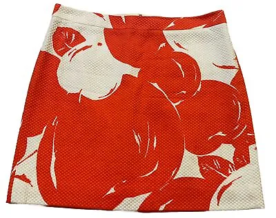 J. Crew Short Textured Lined Pencil Straight Skirt Women’s 8 Apple Print • $50.27