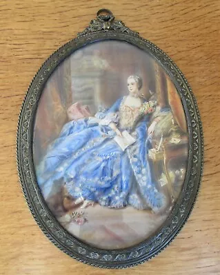 Antique Fine Quality Madame De Pompadour Framed Painting Signed Reynold Boucher • £195