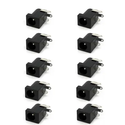 10* Black 5.5mm X 2.1mm  DC Power Supply Jack Socket Female PCB Mount Connector • $1.76