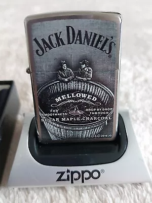 Zippo Lighter Unfired JACK DANIEL'S Mellowed With Magnetic Zippo Stand • £10.50