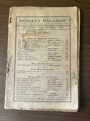 August 1905 Munsey's Magazine. Life On The Moon? Coca Cola Ad • $8.99