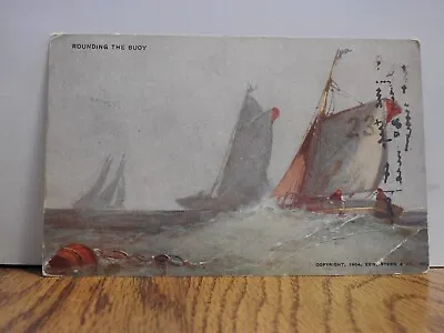 Rounding The Buoy Edward Stern Postmark 1910 USS Mississippi Postcard A276 • $5