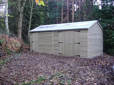 20 X 10 HEAVY DUTY EXTRA HEIGHT SHED 22mm TANALISED LOGLAP WOODEN WORKSHOP • £3727.59