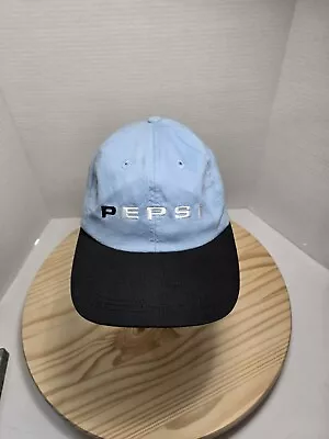 Vintage Pepsi Hat Strapback Blue Embroidered Spell Out Baseball Dad Cap Y2K * • $10.87