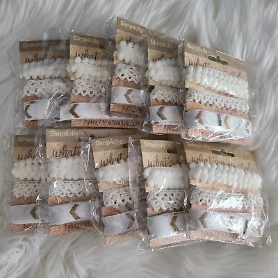 10 Simplicity Trims Pom Lace 30 Yards Total Arts And Crafts Lot Retro White Lace • $14.99