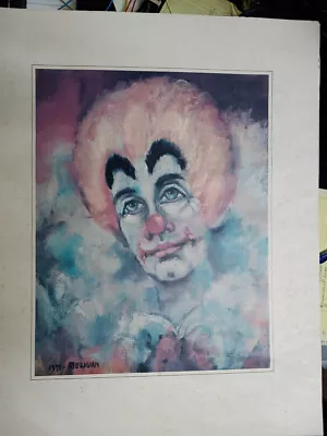 Vintage Art Print Of Clown Painting By Agnes Mezigian Famous Artist 11 X 14 Size • $29.95