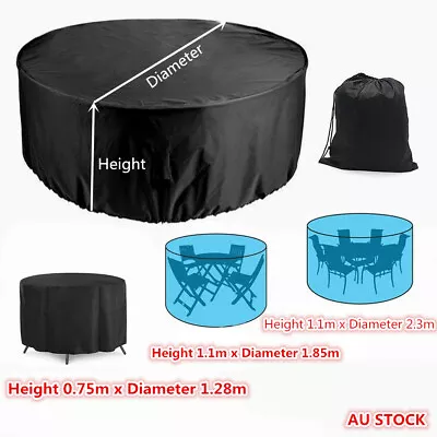 Outdoor Furniture Round 1.28m/1.85m/2.3m Cover Waterproof Garden Table Shelter • $25.59