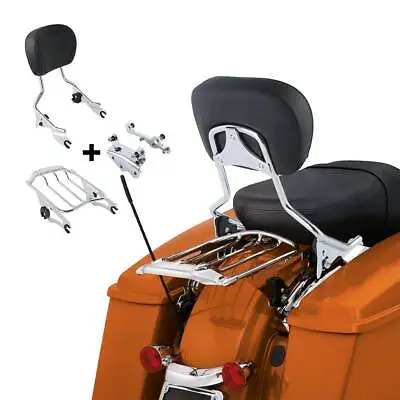 $149.81 • Buy Sissy Bar Backrest Luggage Rack Docking Fit For Harley Electra Glide 09-13 12 US
