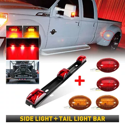 For 99-10 Ford F350 Bright Red&Amber LED Dually Bed Fender Lights +ID Tail Light • $24.69